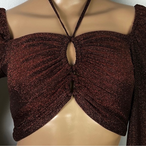 NEW NICHOLAS REVOLVE METALLIC CROP TOP - Picture 3 of 9